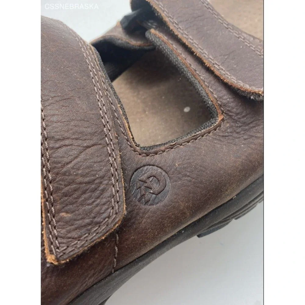 Dunham Brown Leather Strappy Sandals w/ Rubber Sole‎ - Size 10